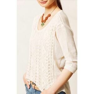 Anthropologie Moth Senna Crochet boho sweater size SP NWOT